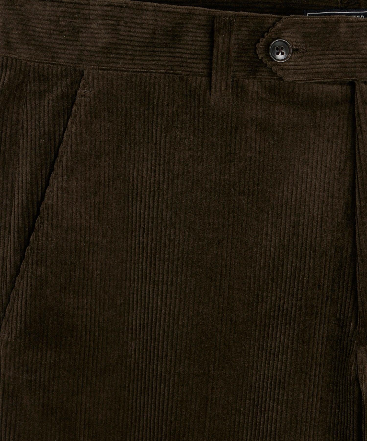 Italian Fine Wale Corduroy Sutton Trouser in Dark Brown Product Image