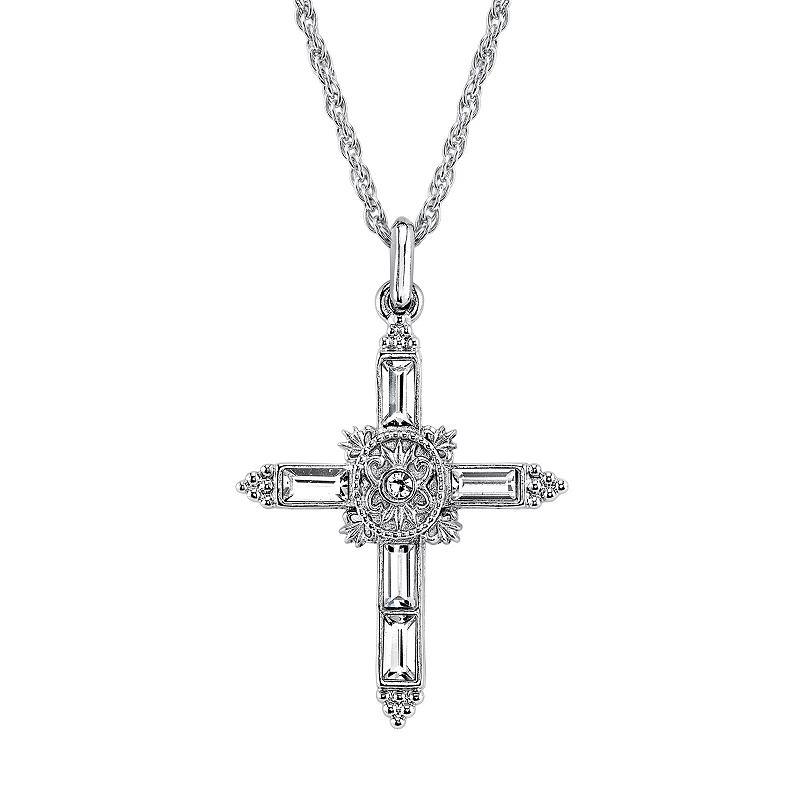 Symbols of Faith Simulated Crystal Cross Pendant, Womens Gold Tone Product Image