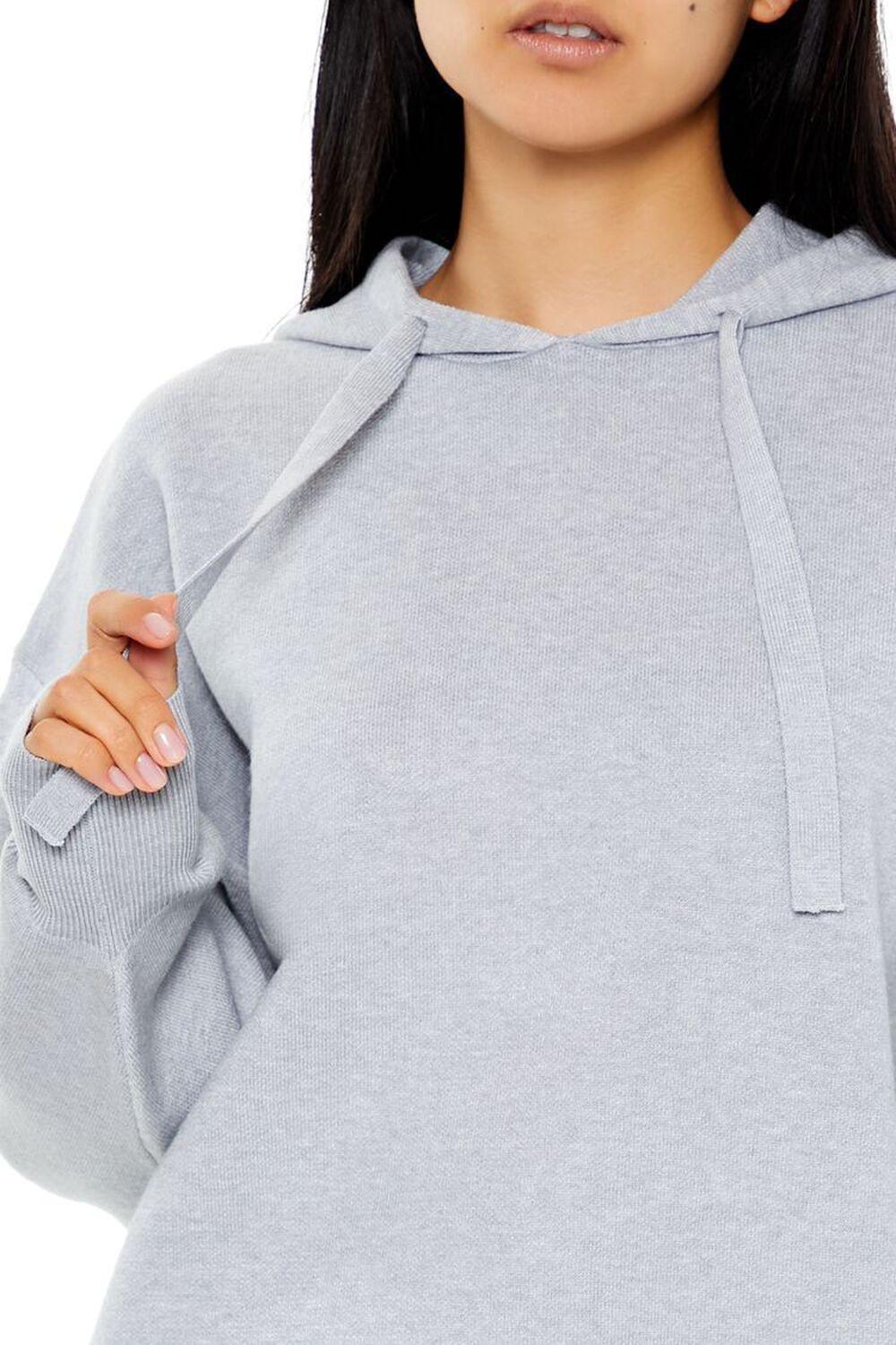 Sweater-Knit Drop-Sleeve Hoodie | Forever 21 Product Image