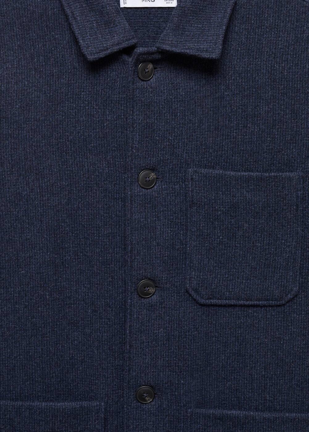 Mango Mens Double-Faced Pockets Detail Wool Overshirt Product Image