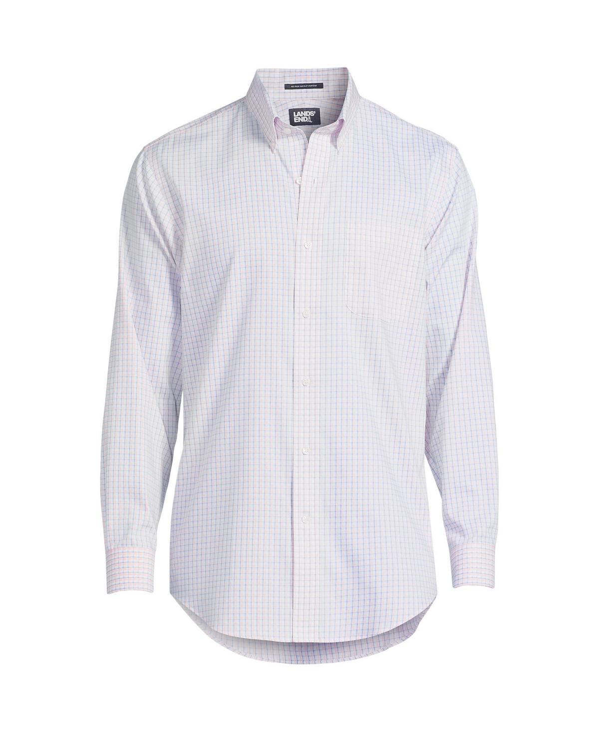 Lands End Mens Pattern No Iron Supima Pinpoint Button Down Collar Dress Shirt Product Image