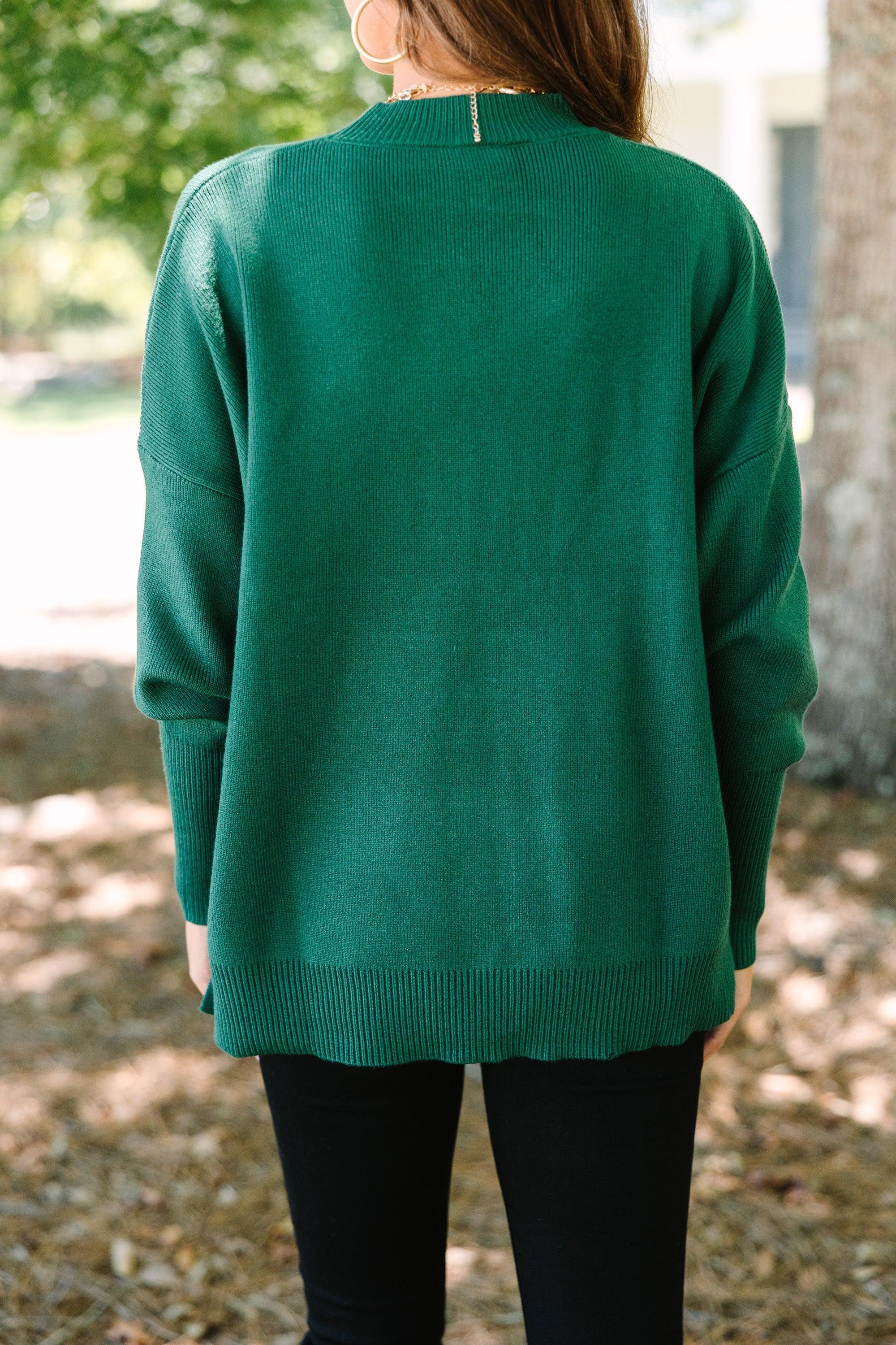 Perfectly You Emerald Green Mock Neck Sweater Female Product Image