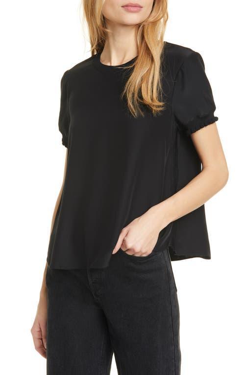 Cinq a Sept Lenny Short-Sleeve Silk Top Product Image