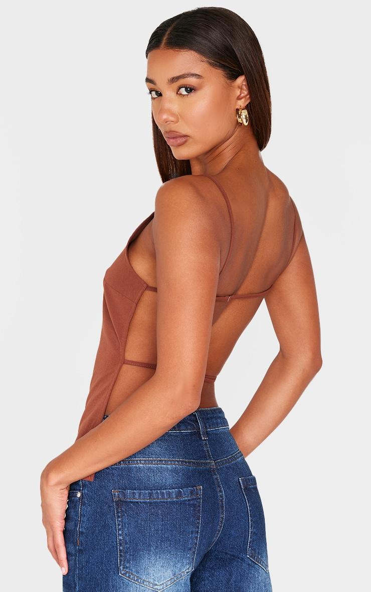 Chocolate Backless Long Top Product Image