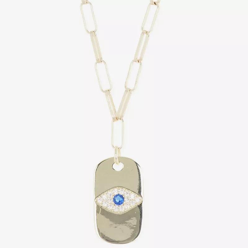 Juvell 18k Gold Plated Cubic Zirconia Evil Eye Necklace, Womens, Two Tone Product Image