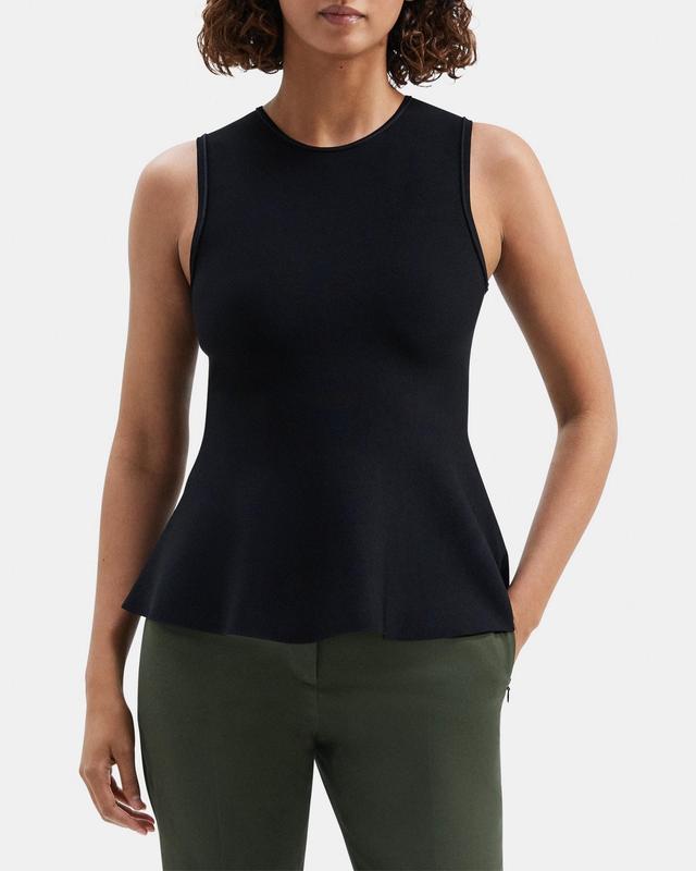 Sleeveless Peplum Top in Compact Stretch Knit Product Image