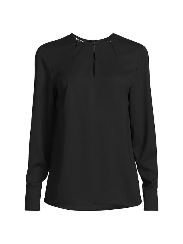 Womens Embellished Crepe De Chine Blouse Product Image