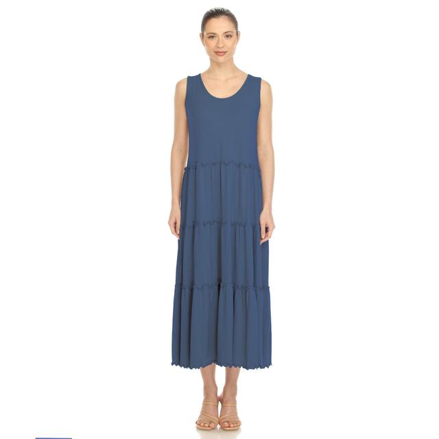 Scoop Neck Tiered Midi Dress Product Image