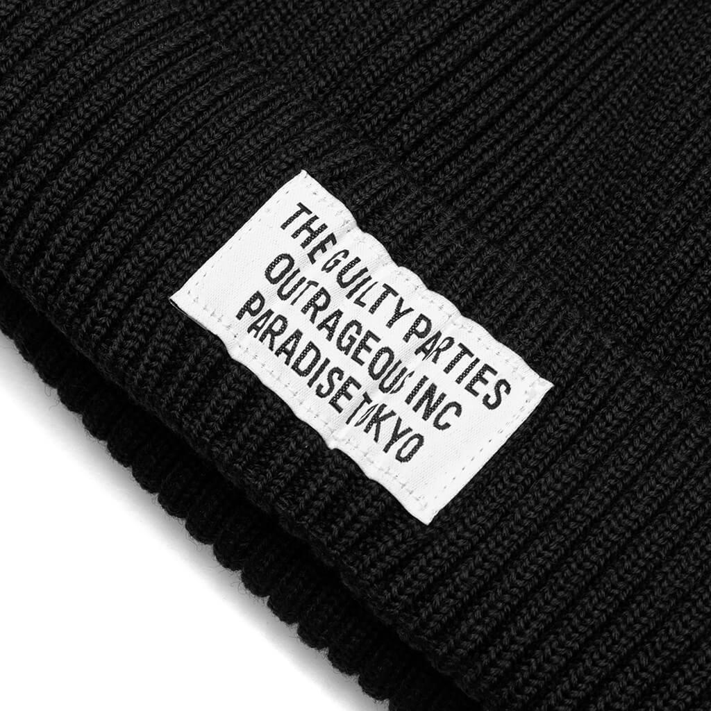 Wool Knit Watch Cap Type-1 - Black Product Image