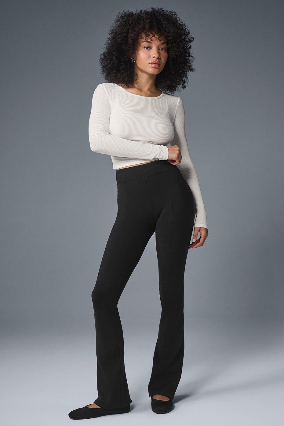 Airbrush High-Waist Kick-Back Legging - Black Female Product Image