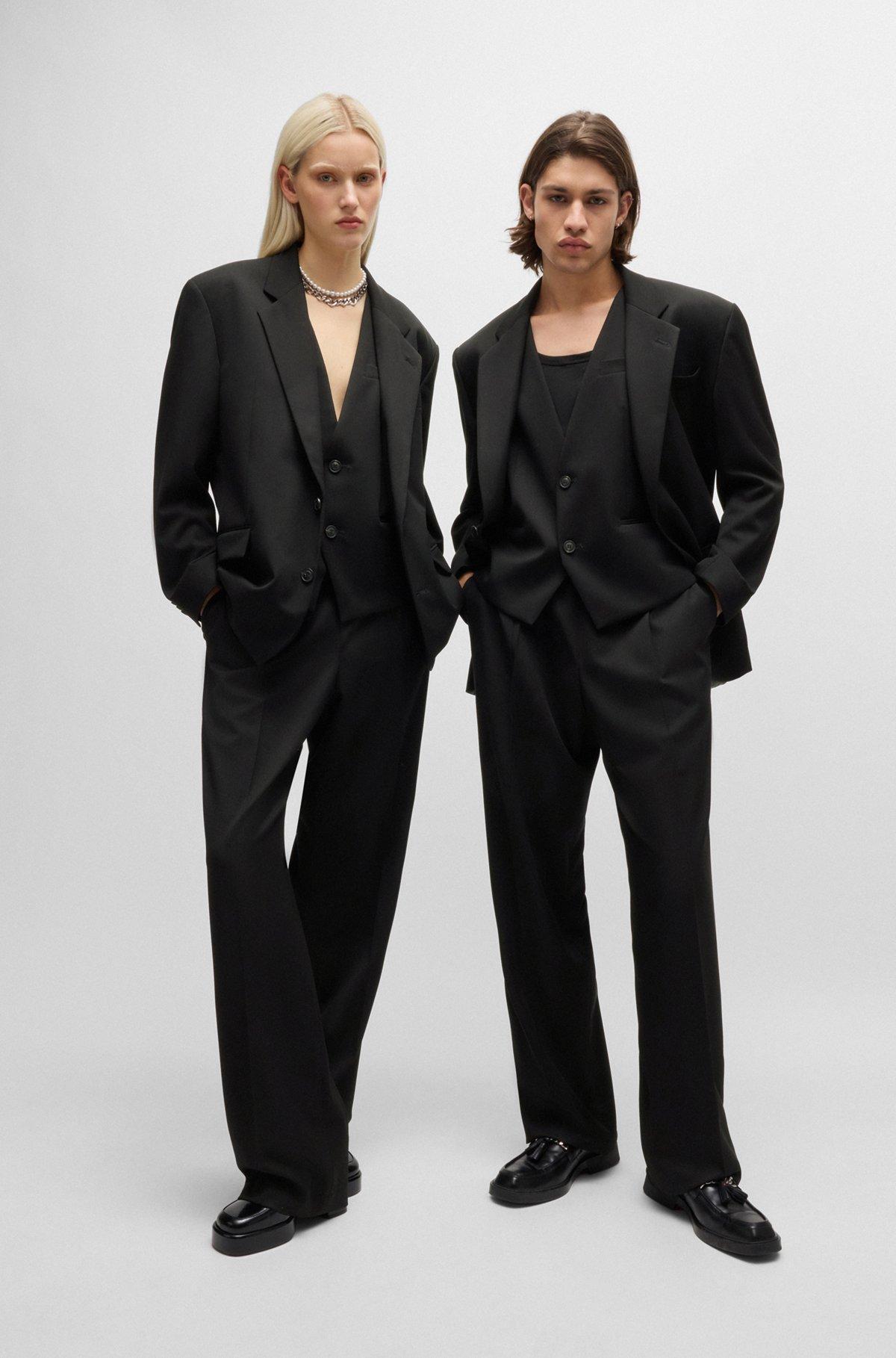 Relaxed-fit all-gender trousers with elasticated waistband Product Image