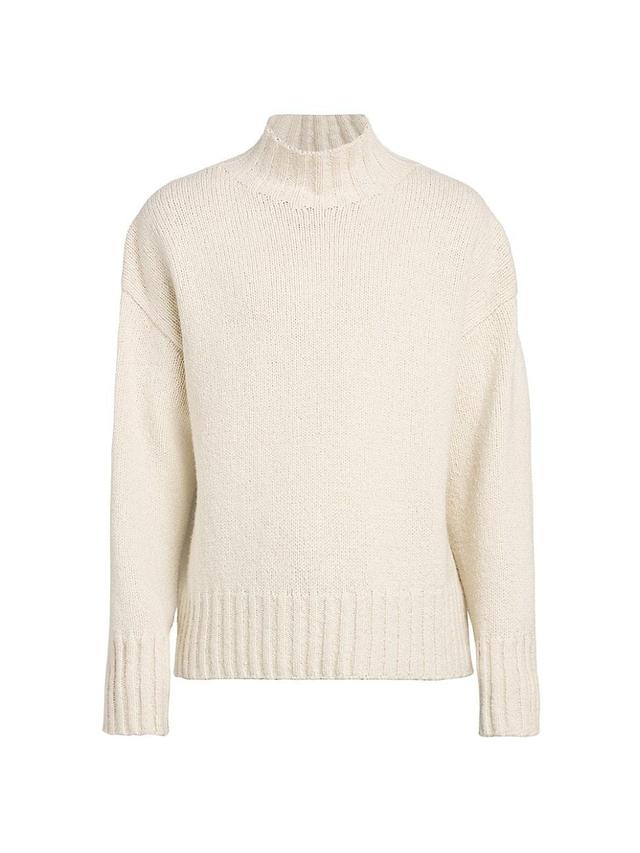 Mens Mockneck Wool & Silk Sweater Product Image