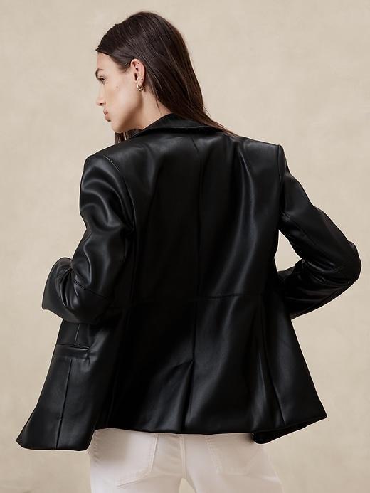 Vegan Leather Blazer Product Image