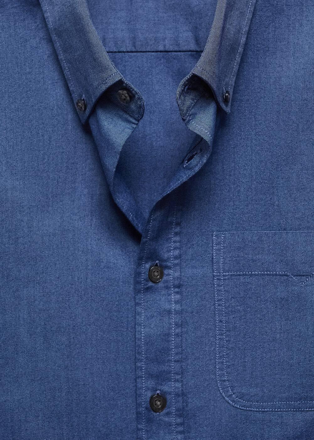 MANGO MAN - Regular fit Oxford cotton shirt indigo blueMen Product Image