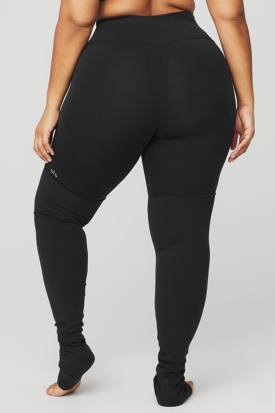 High-Waist Goddess Legging - Black/Black Product Image