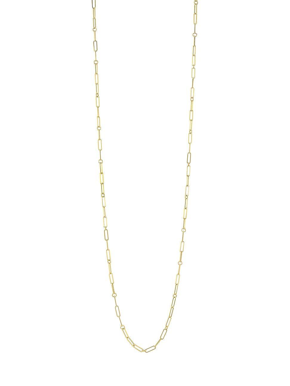 Womens 18K Yellow Gold Paper Clip Chain Necklace, 33 Product Image