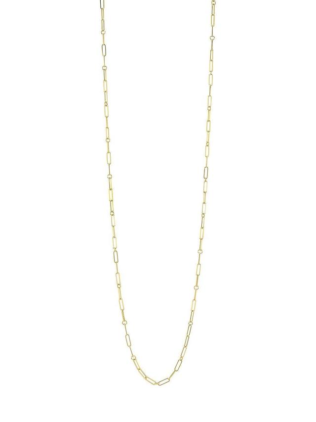 Womens 18K Yellow Gold Paper Clip Chain Necklace, 33 Product Image