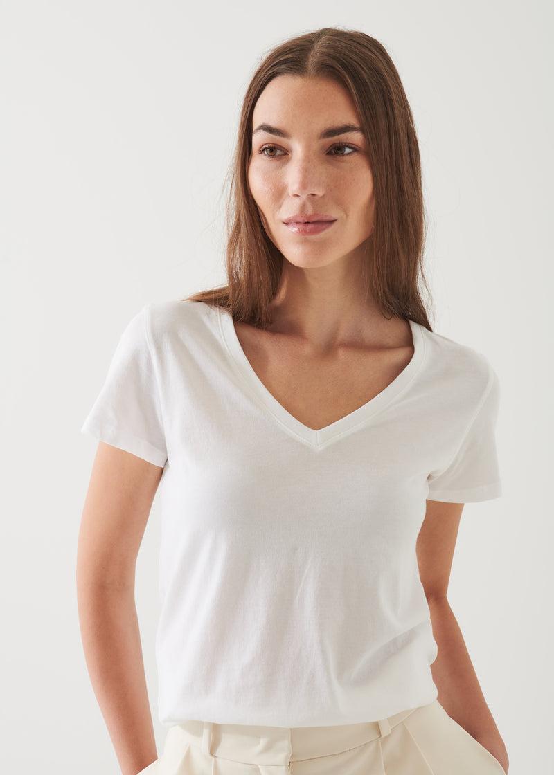 Patrick Assaraf Women's LIGHTWEIGHT PIMA COTTON V-NECK Product Image