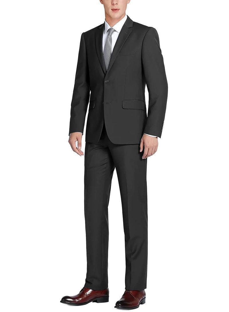 Vanderbilt Collection - Classic 2 Piece Suit 2 Buttons Regular Fit In Black Product Image