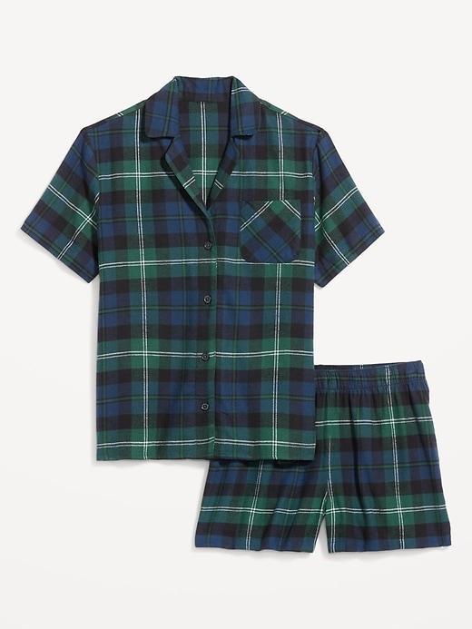 High-Waisted Flannel Pajama Joggers Product Image