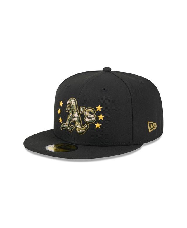 New Era Mens Black Oakland Athletics 2024 Armed Forces Day On-Field 59FIFTY Fitted Hat Product Image