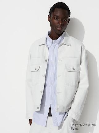 Mens Denim Trucker Jacket Off White 3XL UNIQLO US Product Image