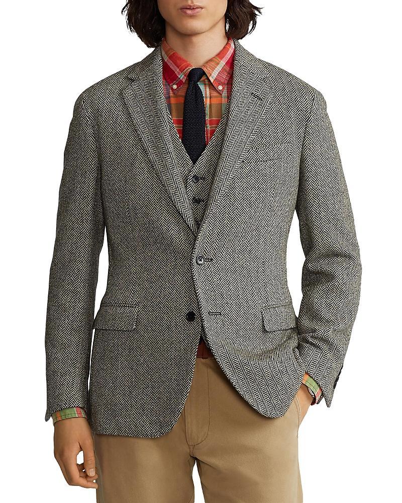 Mens Herringbone Wool-Blend Two-Button Sport Coat Product Image