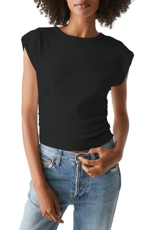 Michael Stars Joni Crew Neck Power Shoulder Top Women's Clothing Product Image