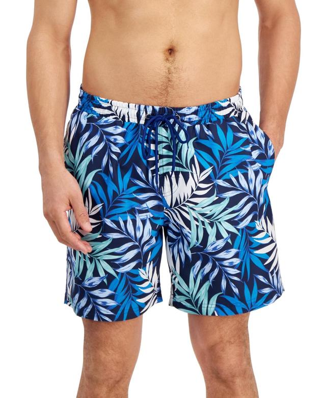 Club Room Mens Menlo Leaf-Print Quick-Dry 7 Swim Trunks, Created for Macys Product Image