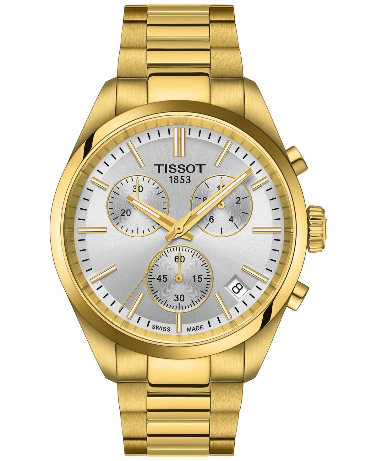 Tissot Mens Swiss Chronograph Pr 100 Gold-Tone Stainless Steel Bracelet Watch 40mm Product Image