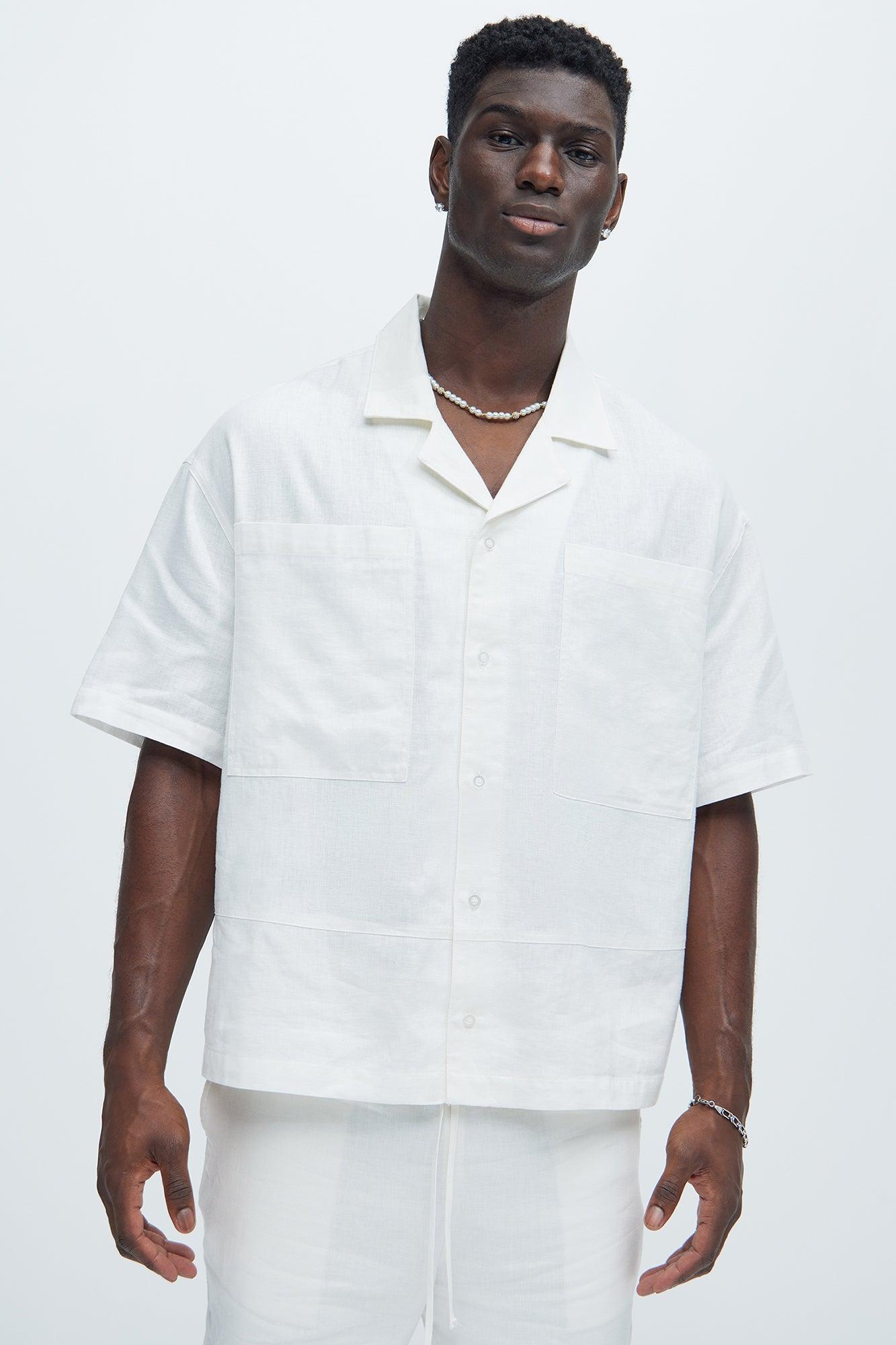 Bahamas Linen Cuban Shirt - White Product Image