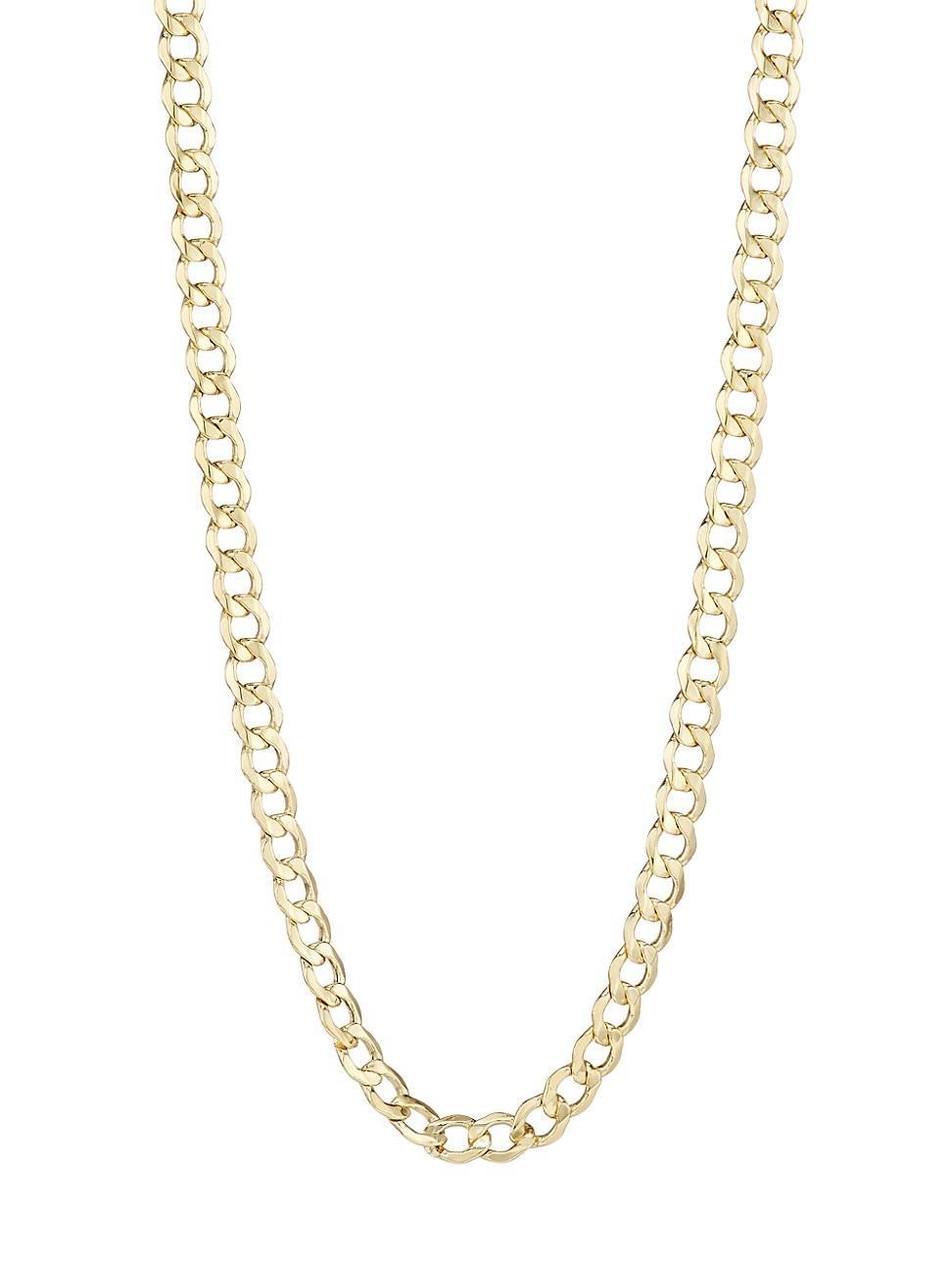 Mens 14K Gold Curb Chain Necklace Product Image