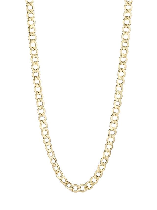 Mens 14K Gold Curb Chain Necklace Product Image