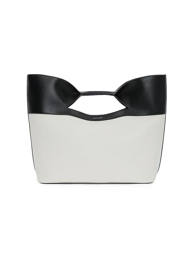 Womens Large Colorblock Bow Bag In Leather Product Image