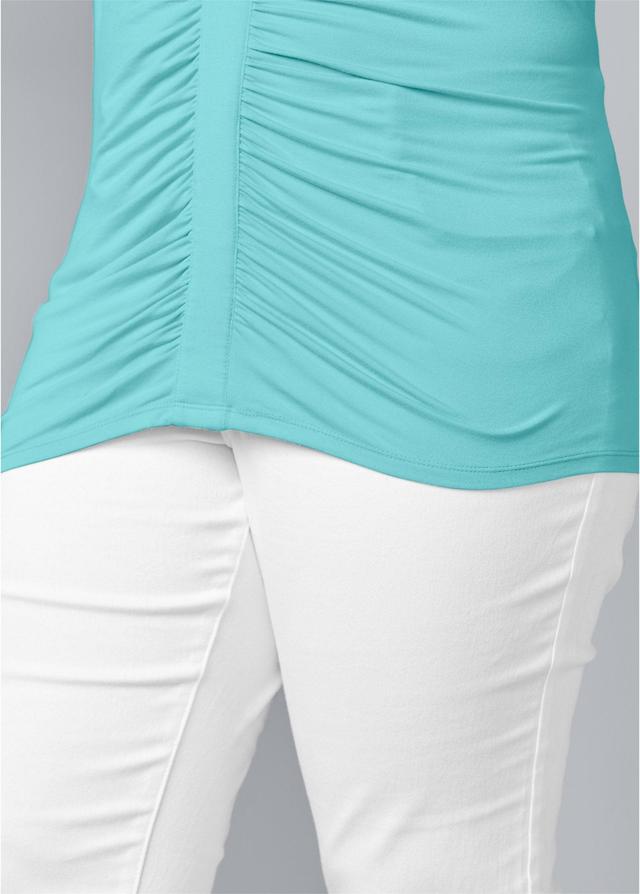 Ruched Off-The-Shoulder Top - Aqua Product Image