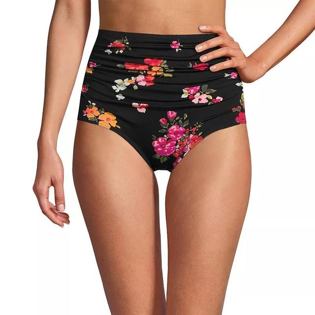 Womens Lands End Ruched Retro High Waisted Bikini Bottoms Product Image