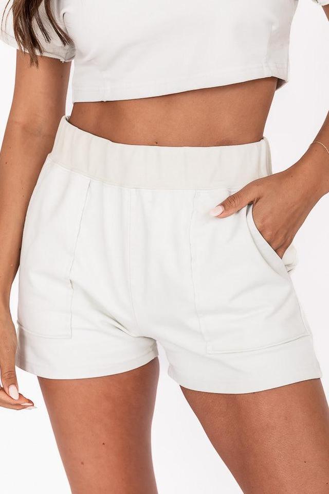 High Stakes Dusty Sage High Waisted Shorts FINAL SALE Product Image