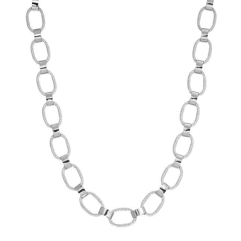 1928 Silver Tone Shimmer Link Necklace, Womens Product Image