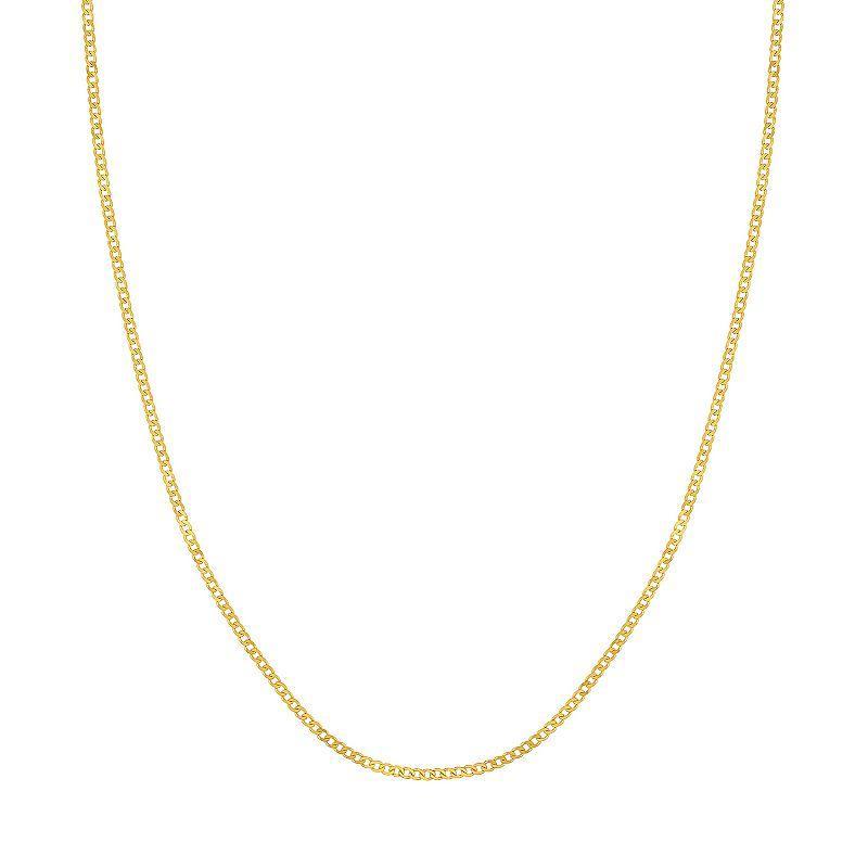 14k Gold Curb Chain Necklace, Womens Yellow Product Image