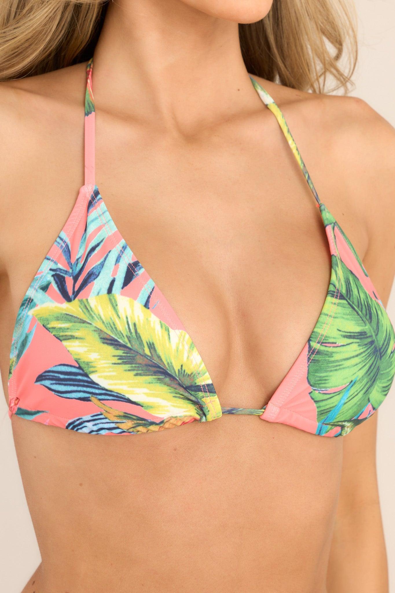 Book A Trip Coral Bikini Top Swimwear Product Image