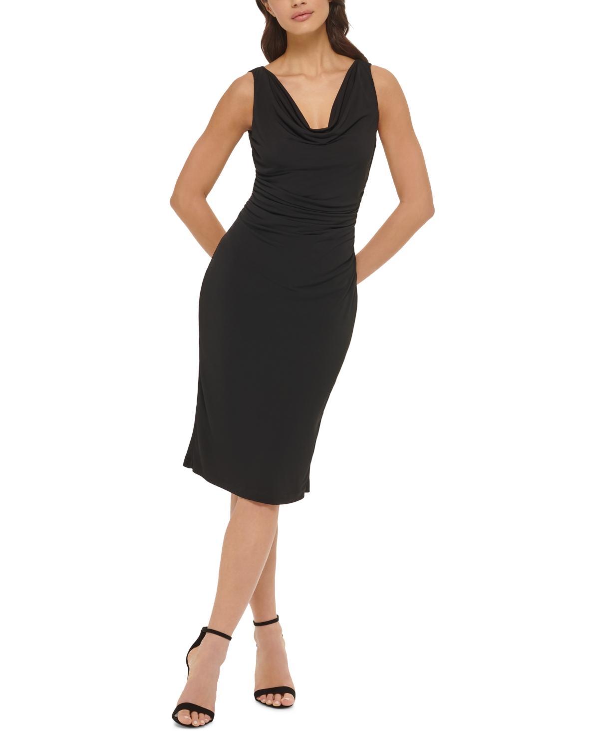 kensie Womens Cowlneck Jersey Knit Sheath Dress Product Image