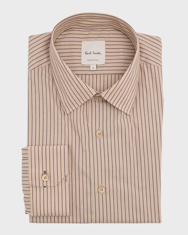 Mens Cotton Pinstripe Sport Shirt Product Image