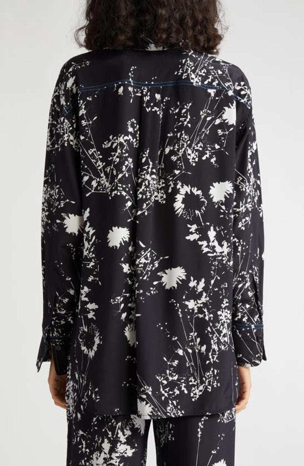 VICTORIA BECKHAM 1323wsh004871b 0 Floral Negative Black White In Floral Black White Product Image