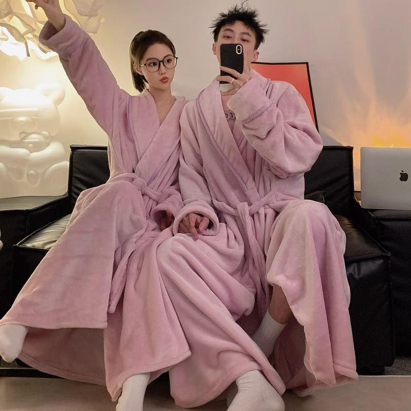 Couple Matching Plain Pajama Robe Product Image