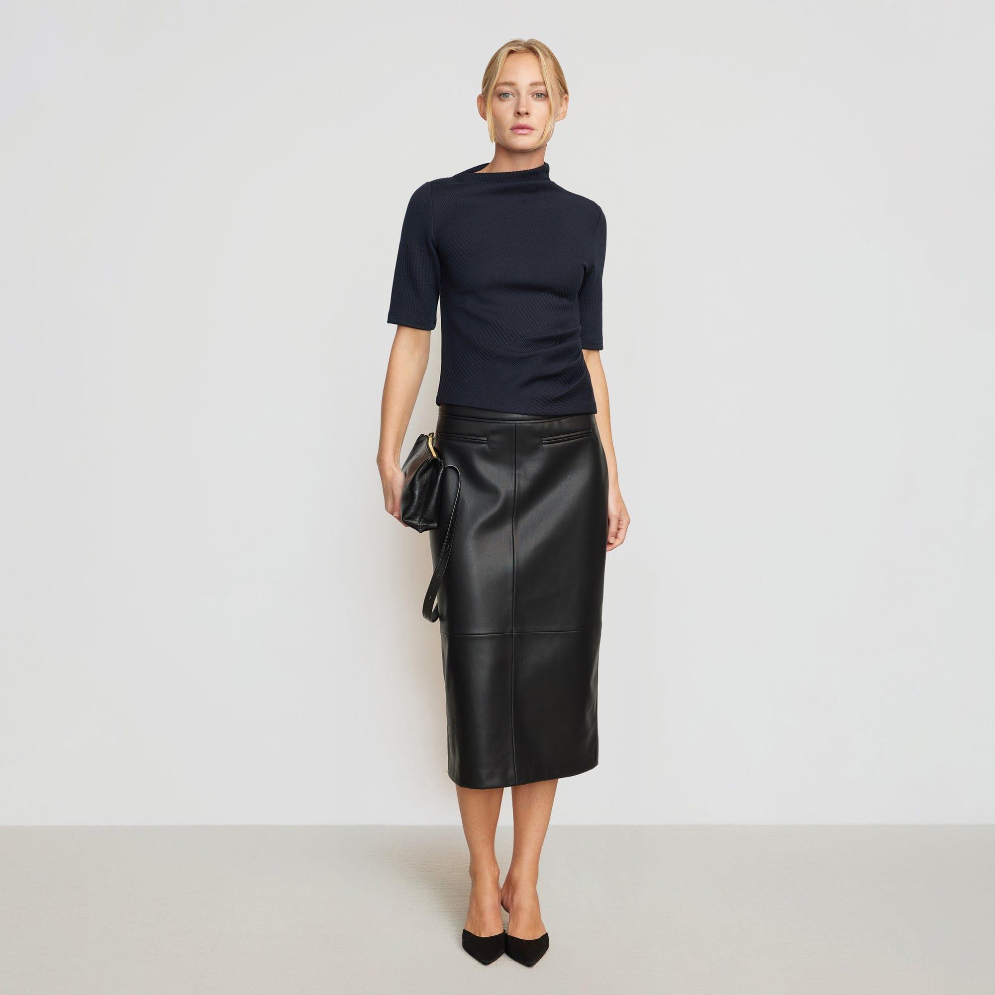 Briony Back Split-Hem Vegan Leather Skirt product image