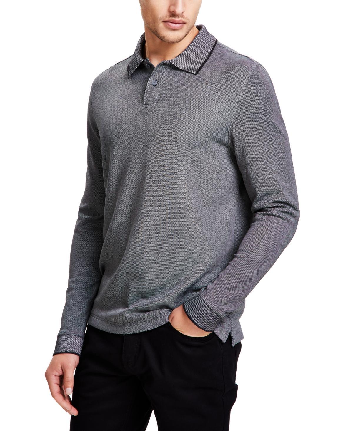 Alfani Mens Classic-Fit Solid Long-Sleeve Polo Shirt, Created for Macys Product Image