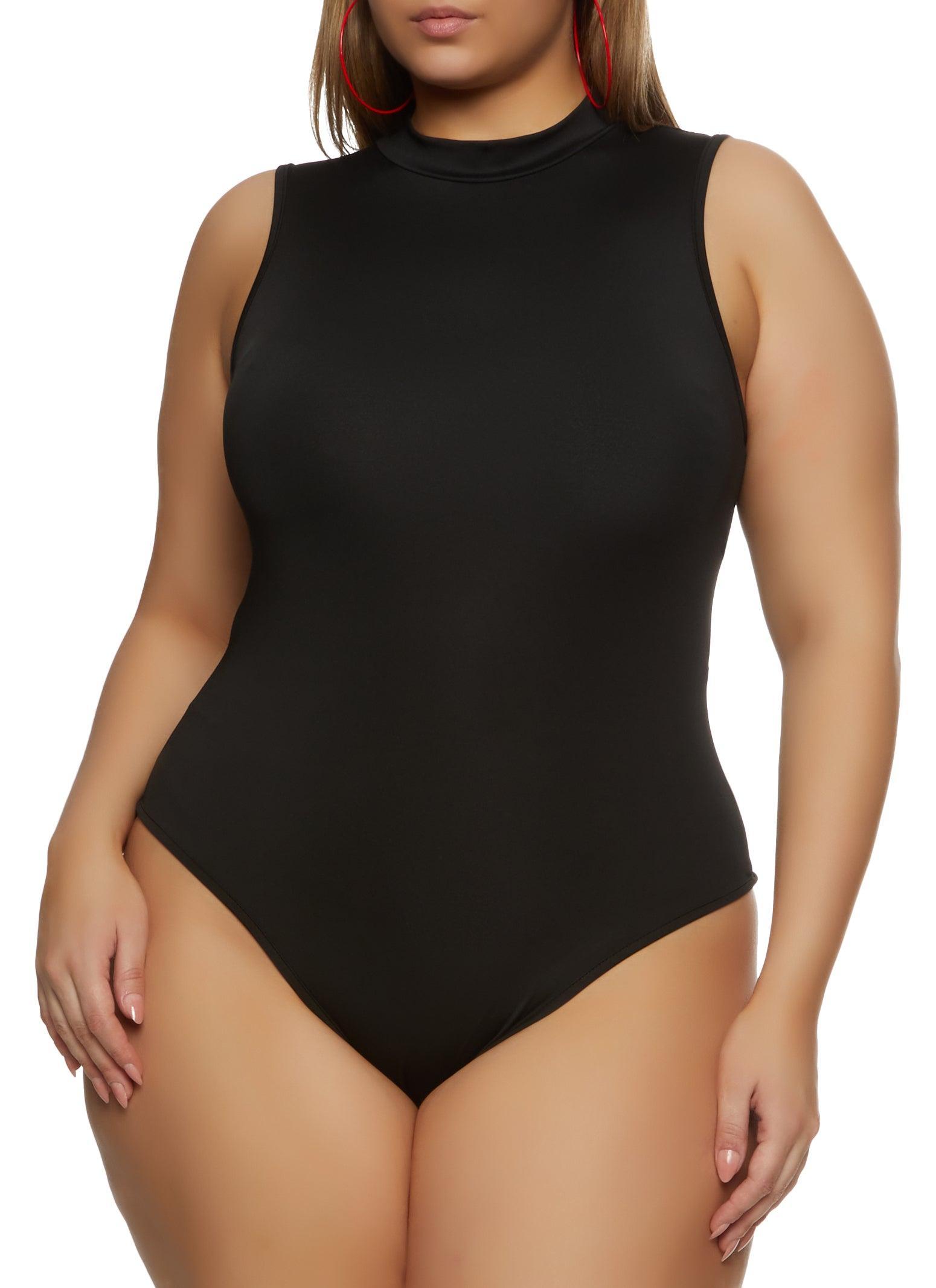 Womens Plus Size Mock Neck Tank Bodysuit Product Image