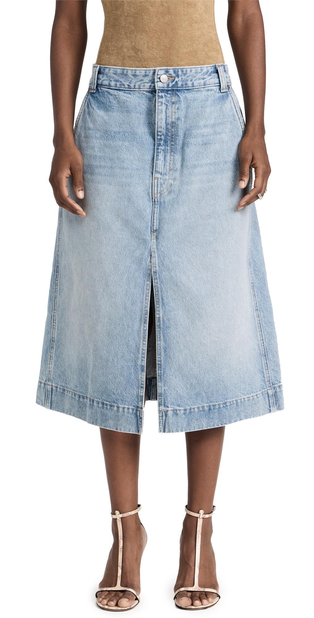 Womens Charlene Denim Midi-Skirt Product Image