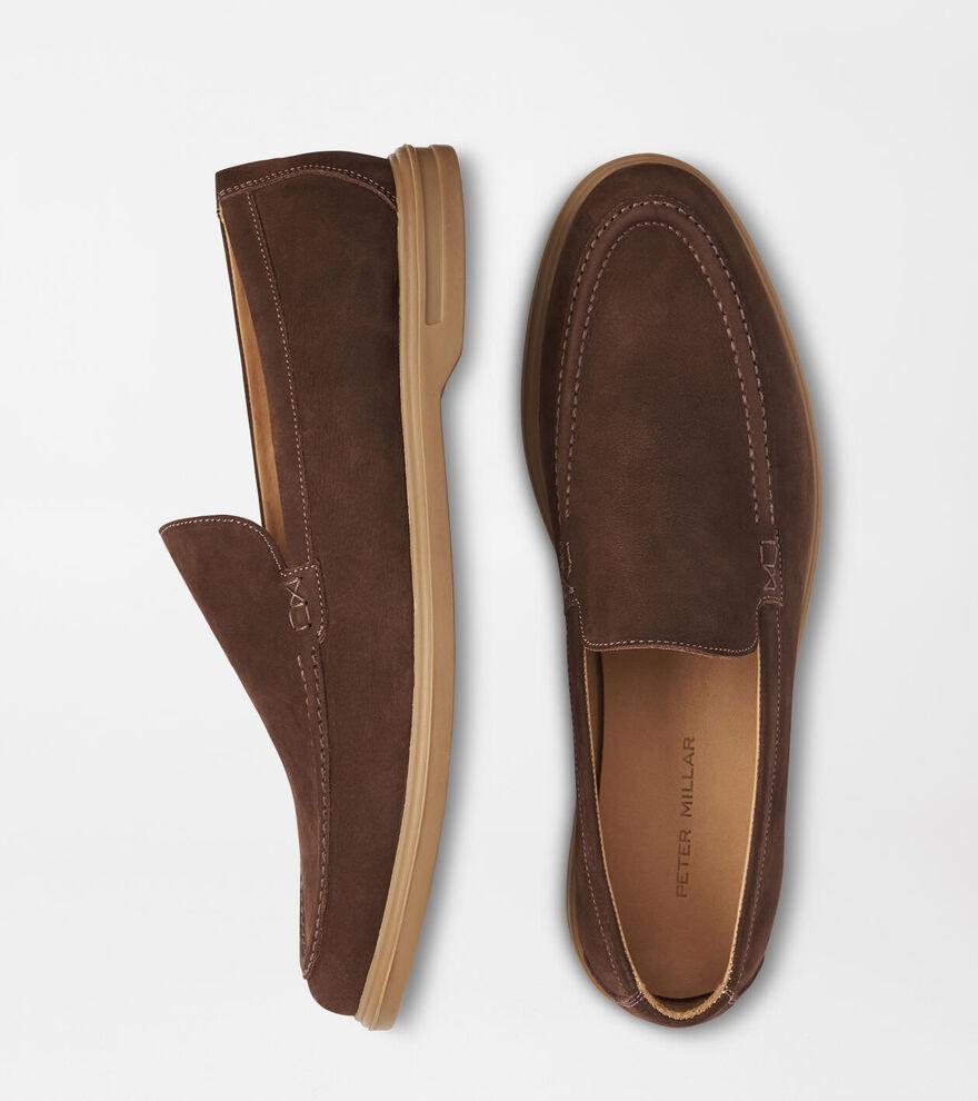 Peter Millar Mens Excursionist Nubuck Venetian Loafer | Color: Walnut | Size: 10.5 Product Image