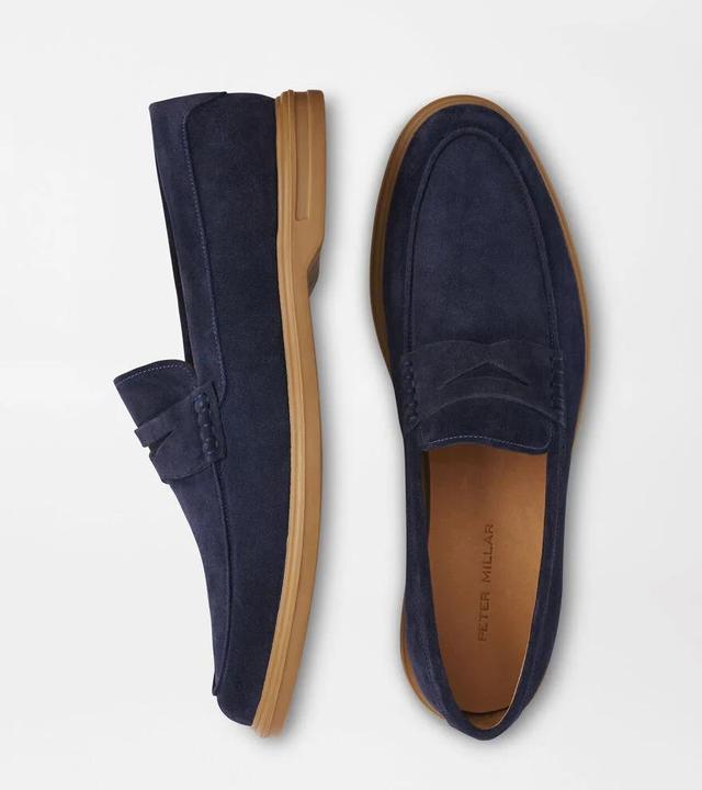 Peter Millar Mens Excursionist Penny Loafer | Color: Dark Navy | Size: 11 Product Image